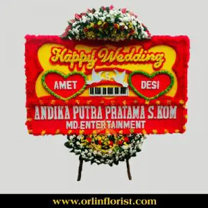 Karangan Bunga Papan Pernikahan JKT-002