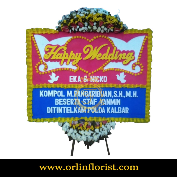 Karangan Bunga Papan Wedding OJKTW-003
