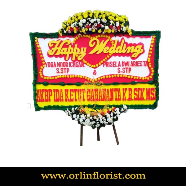 Karangan Bunga Papan Wedding OJKTW-008