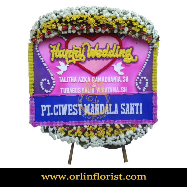 Karangan Bunga Papan Wedding OJKTW-017