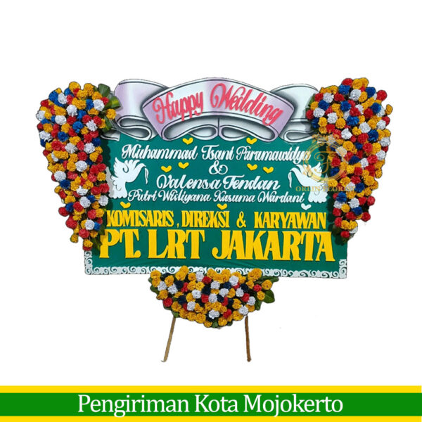 Bunga Papan Happy Wedding Mojokerto PMJO-012