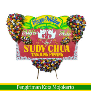 Bunga Papan Happy Wedding Mojokerto PMJO-013